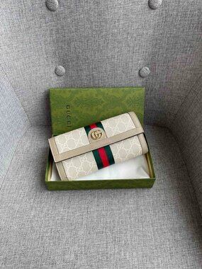Gucci Ophidia GG Supreme Long Flap Wallet